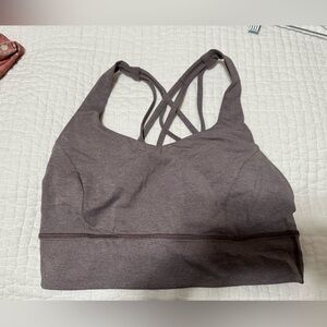 Lululemon long line free to be serene bra in heathered mauve